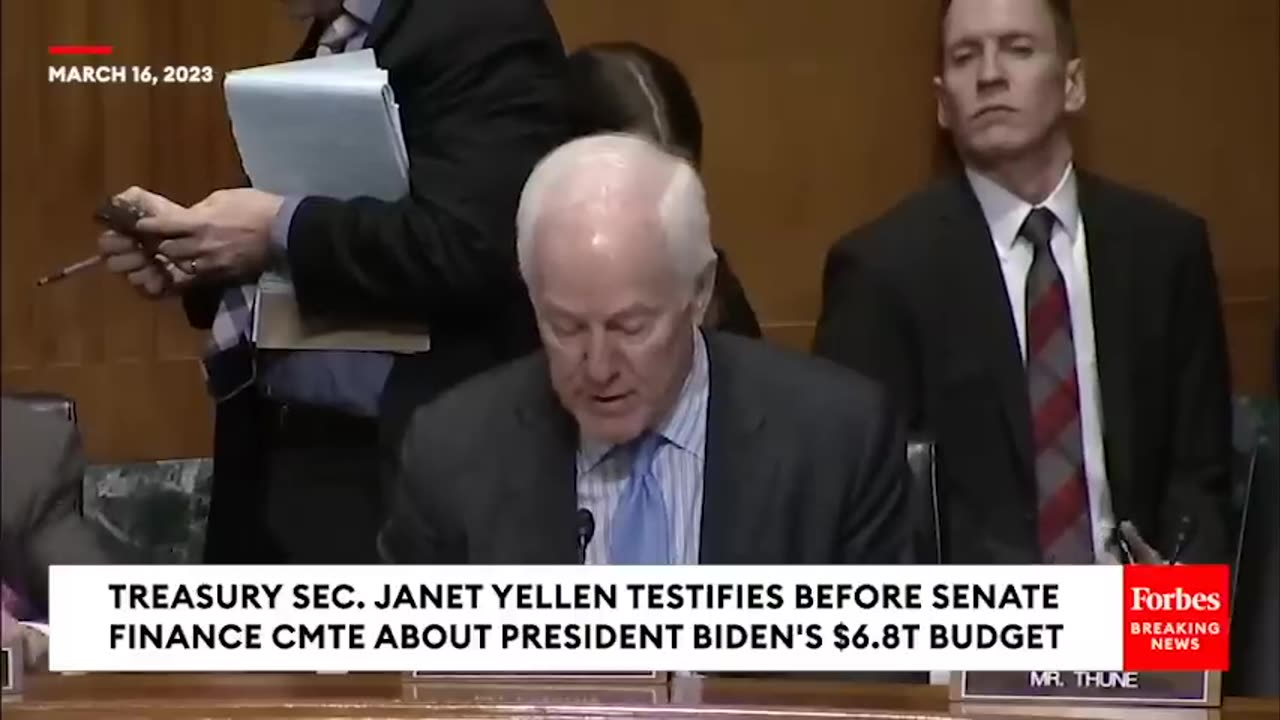 John Cornyn Brings Up Janet Yellen's Past Statements Of Inflation Being 'Transitory' To Her Face