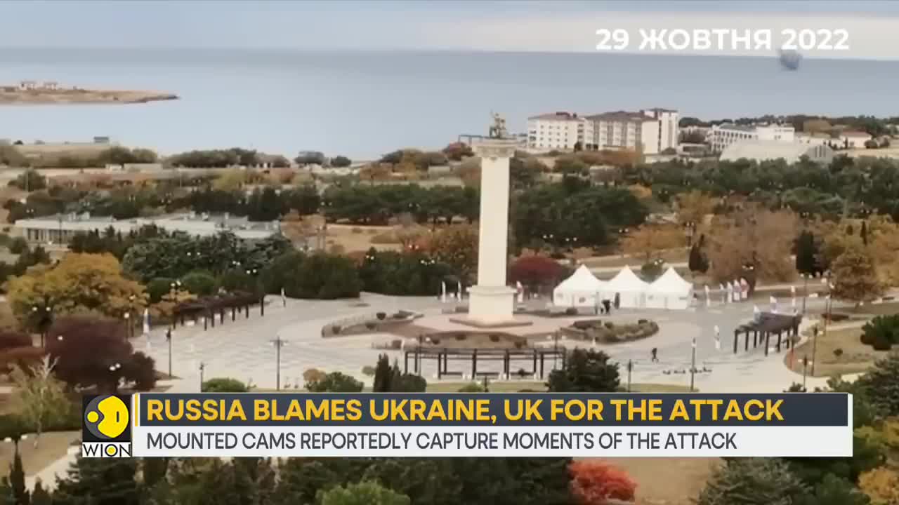 Footage shows Kamikaze drone attack on Russia's black sea fleet _ WION