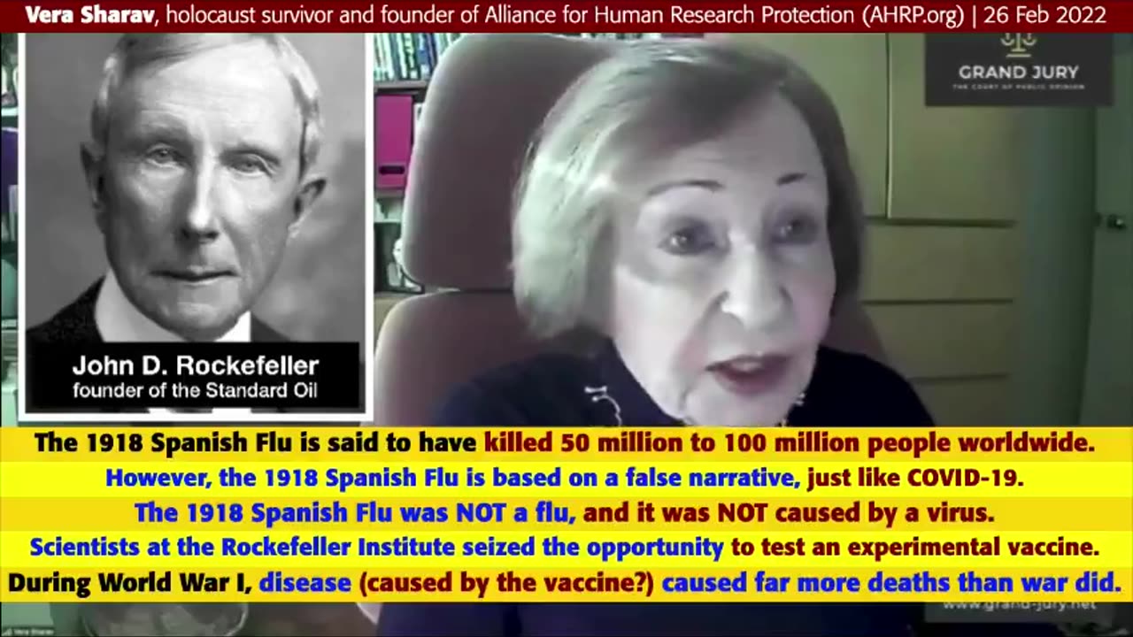 Vera Sharov (holocaust surviver): They only managed to kill 50 million last time with a vaccine.