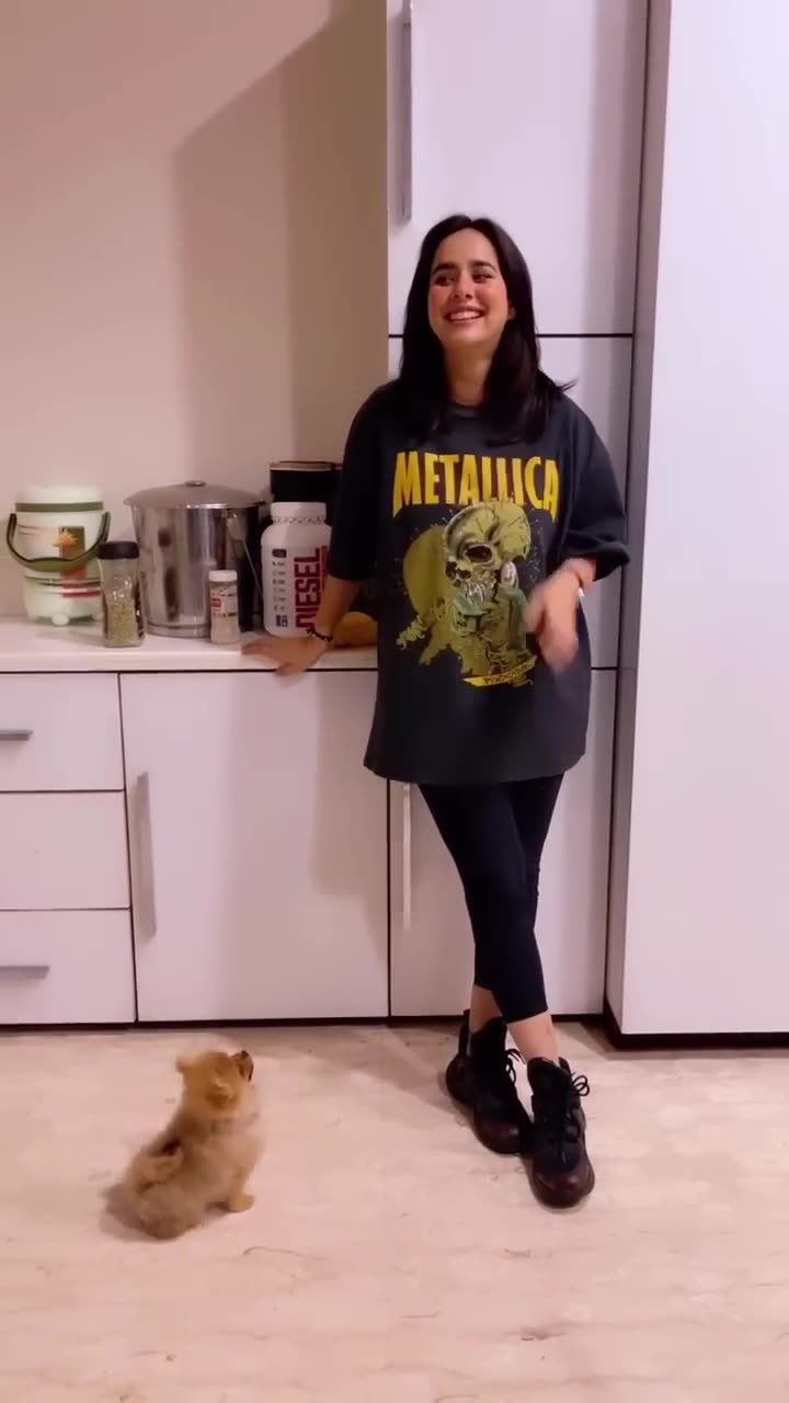 Heart warming moment dog with owner