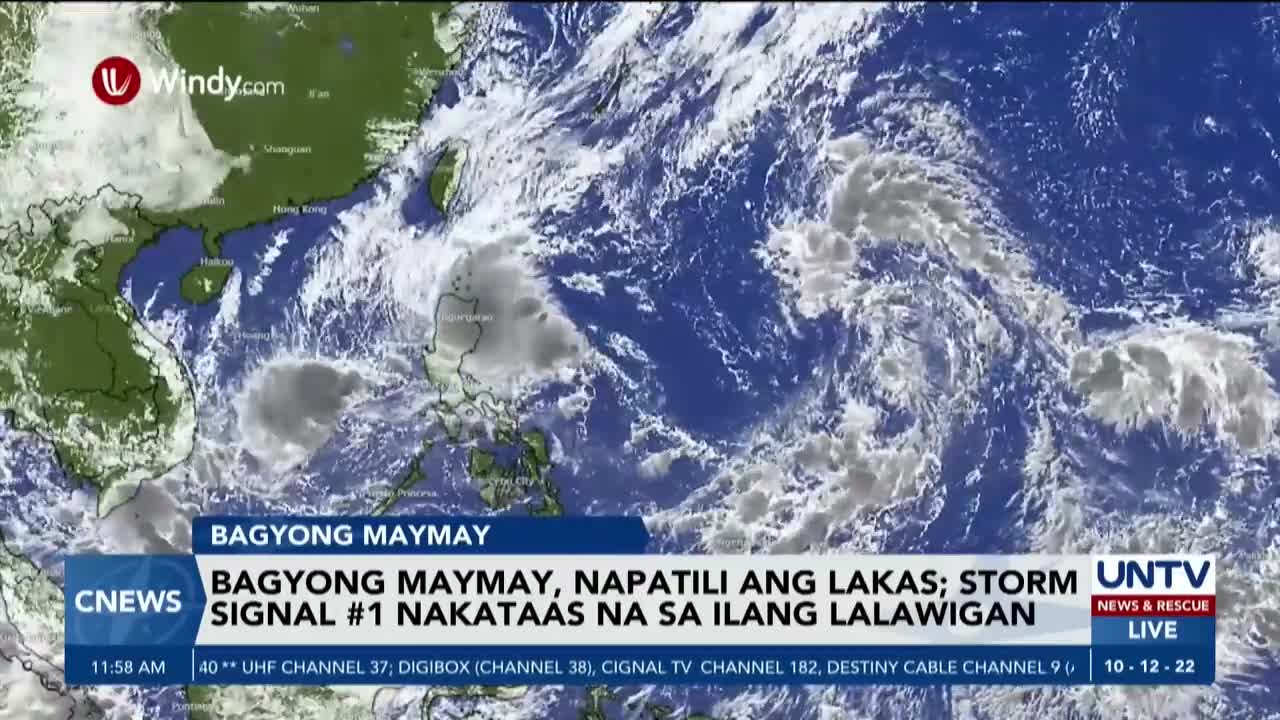 Bagyong ‘Maymay’ napanatili ang lakas; storm signal, nakataas pa rin sa ilang Luzon areas