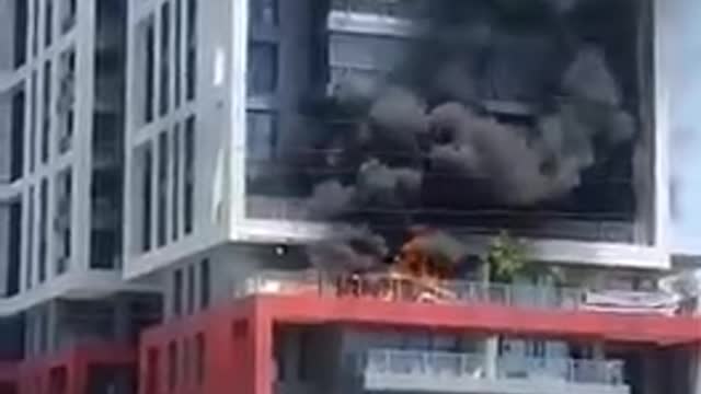 Urgent: fire and explosions in Herzliya, Israel.
