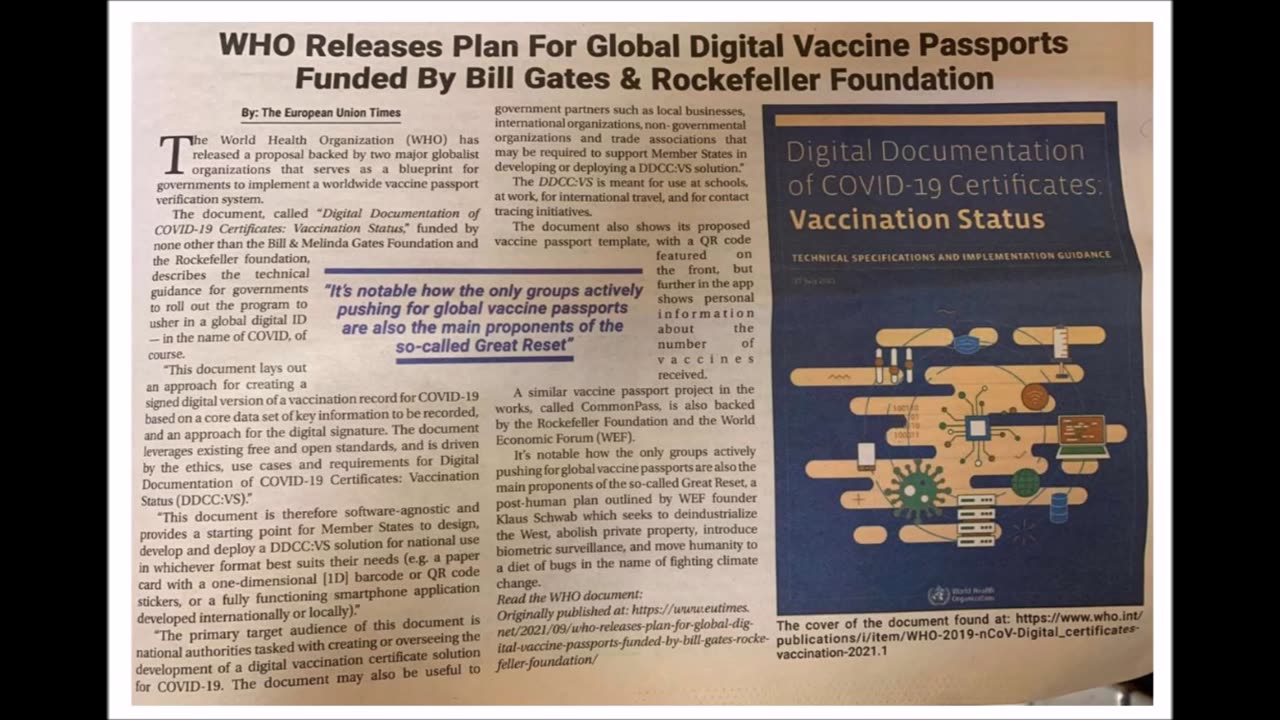 Time to Withdraw Membership from UN/WHO, Elite Parasite's Choice Tool for Depopulation