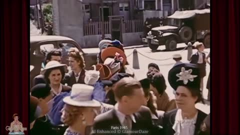 French Bride’s Wedding Day in Paris 1945 - AI Restored 60fps Film