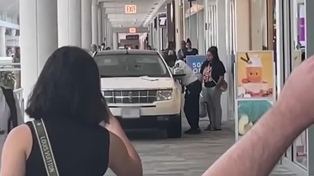 Woman drives SUV into shopping mall