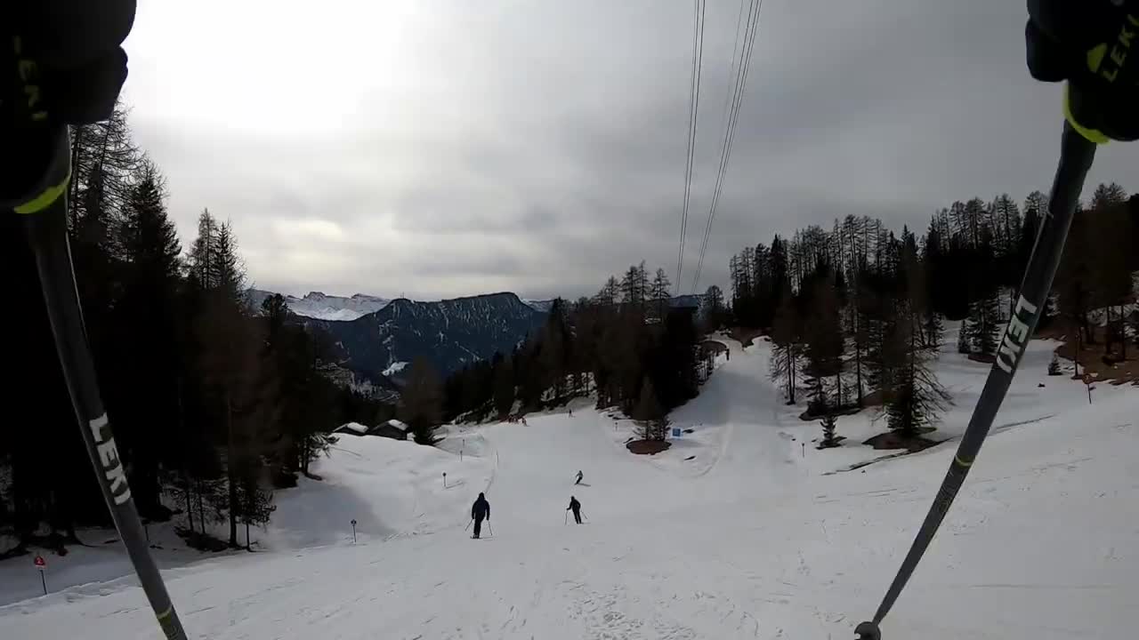 La Longia (Seceda-Ortisei), Val Gardena, Italian Dolomites - 9min of non-stop skiing