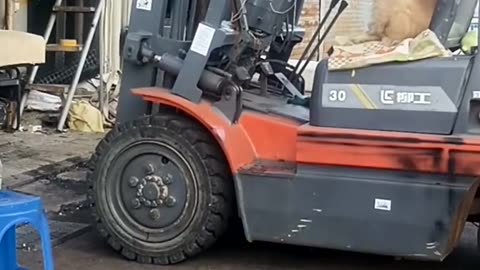 Loader dog helping people to work