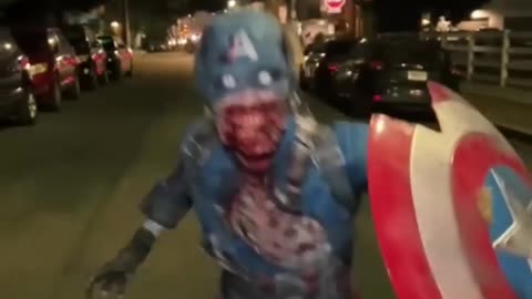 Zombie Captain America- Halloween 2023 #shorts #marvel #captainamerica #halloweenmakeuplook