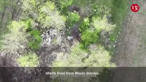 This time, drone strikes the area where Russians were storing ammunition in the forest