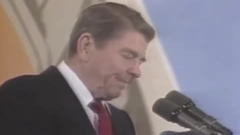 Reagan Reacts To A Balloon Popping During His Speech In 1987