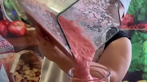 Kid making smoothie