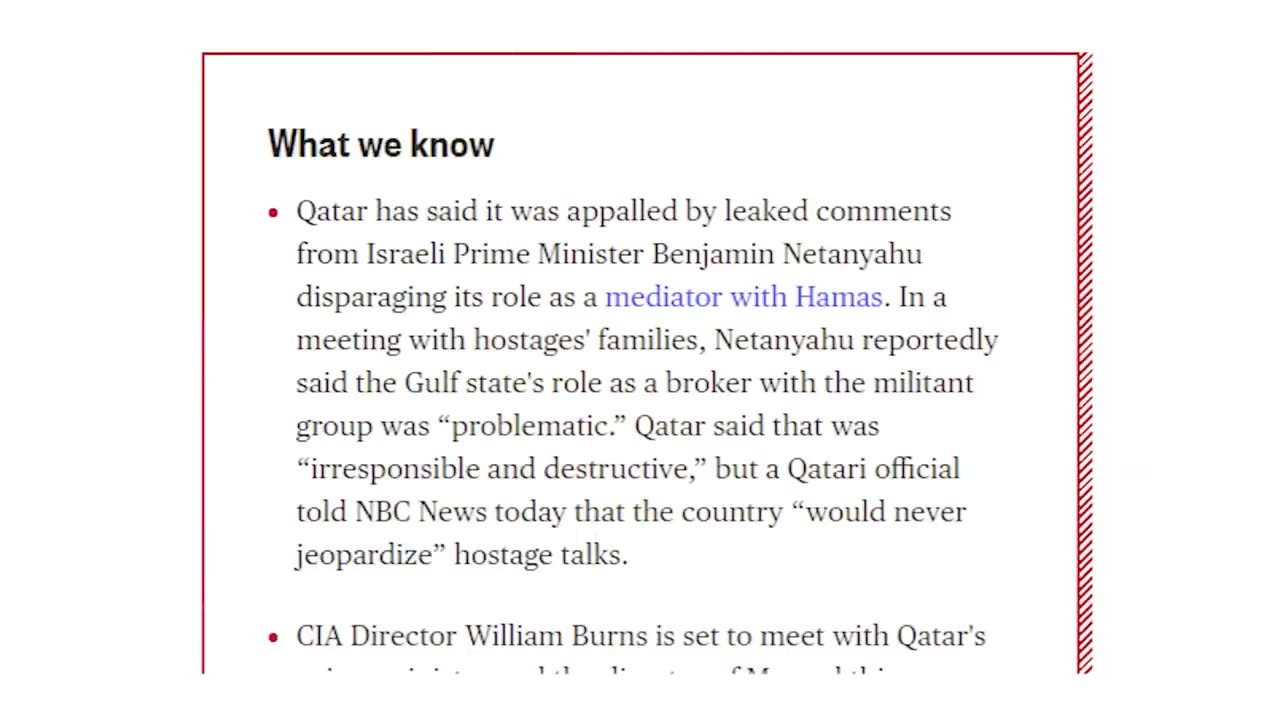 Qatar Netanyahu .Israel Palestine war.
