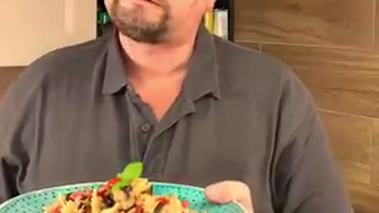 a cold pasta dish. it's getting hot, my friend