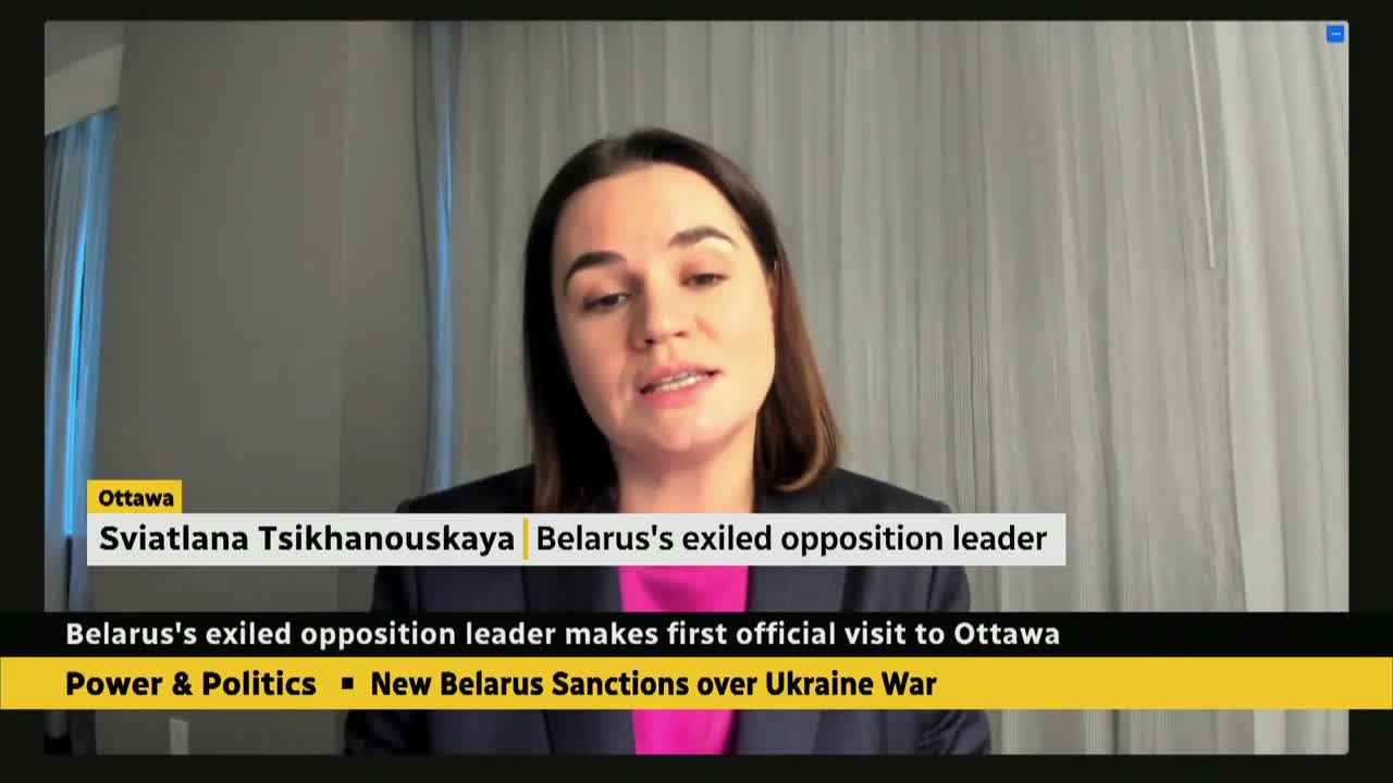 Canada announces more Belarus sanctions as exiled opposition leader meets with Trudeau