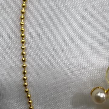 18KGP Japanese Pearl Jewelry Set (Necklace + Earrings). Cross. Gift. Event