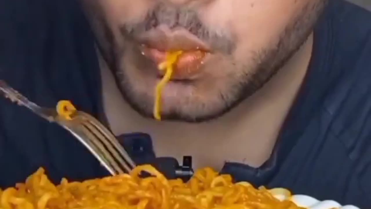 Indian boy eating 2x spicy 🥵 Fire noodles 🔥