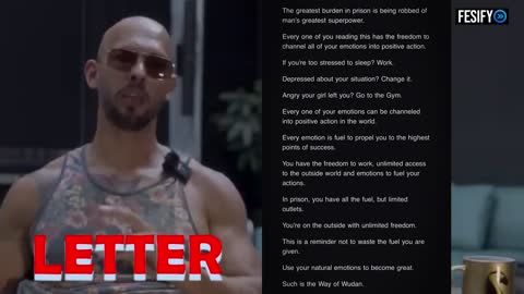 Andrew Tate Sends Another LETTER From Jail