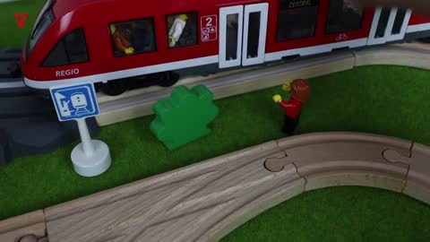 Tram for kids and wooden brio trains for kids - railway for kids