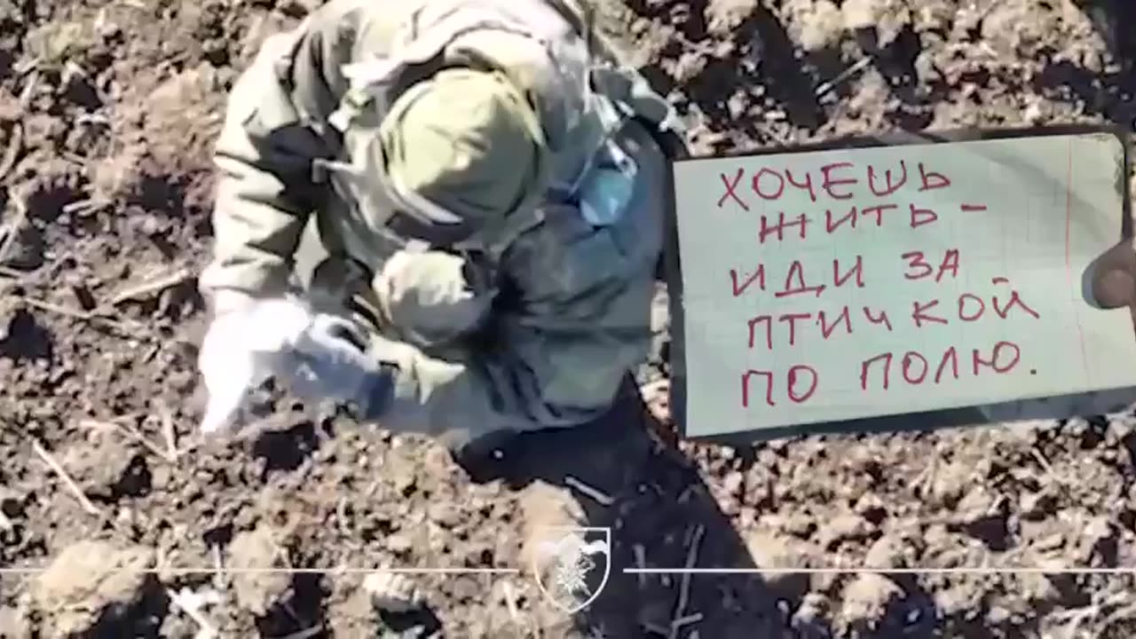 One more Ruzzian soldier imprisoned by drone. Letter says: „Follow the bird if you