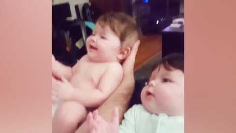 Twin funny video baby prank video