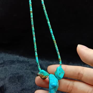 Natural turquoise and red spiny oyster roundle beads simple necklace 20240118-06-08