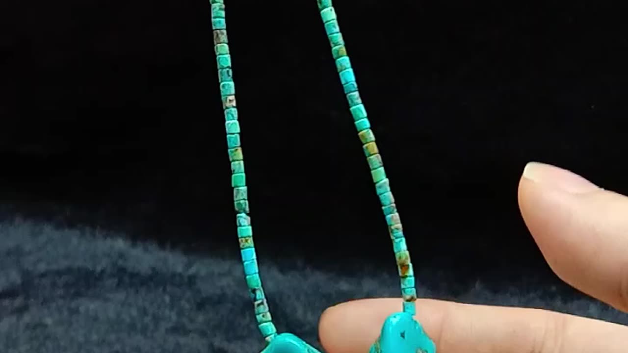 Natural turquoise and red spiny oyster roundle beads simple necklace 20240118-06-08