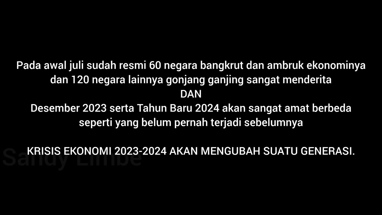 Krisis Ekonomi 2023 sampai 2024 Akan Mengubah Suatu Generasi