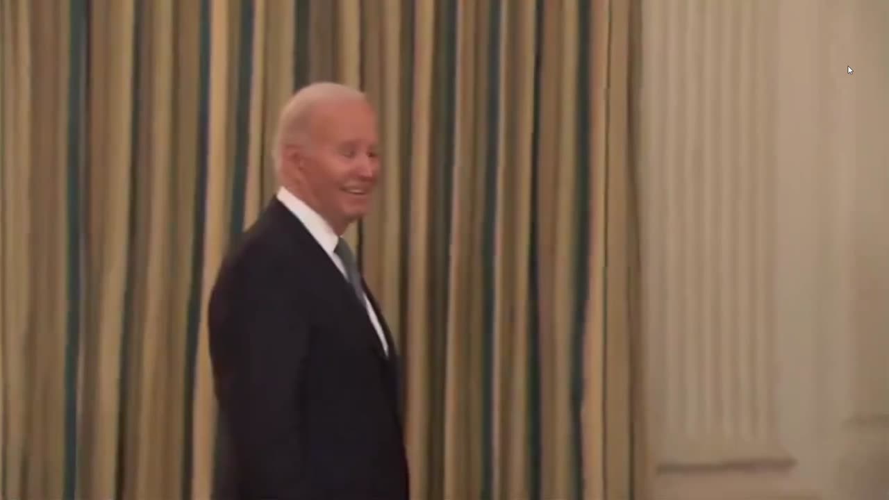 Creeper Biden Cracks a Smile of Evil Satisfaction When Asked about his Lawfare Handiwork