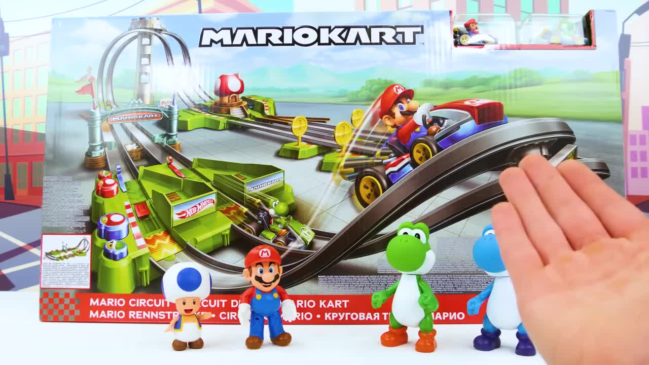 ¡Mario Kart Hotwheels Race Car Toy Video de aprendizaje para niños!