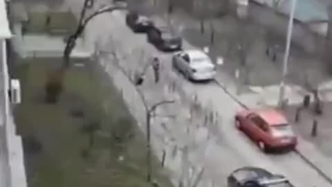 Ukrainian Citizens Shoot Ukraine man in car believing he a Russian spy