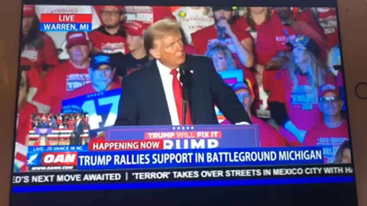 🦅 OAN Warren Michigan rally rescue 🛟 USA 🇺🇸 economy reciprocal trade Friday 05:51 pm