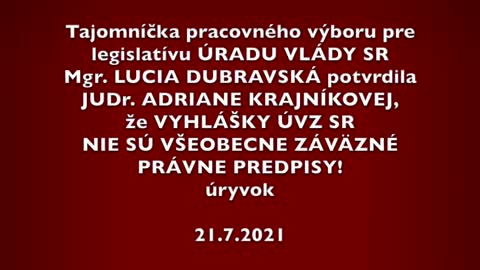 VYHLÁŠKY Úradu verejného zdravotníctva NIE SÚ VŠEOBECNE ZÁVÄZNÉ PRÁVNE PREDPISY!