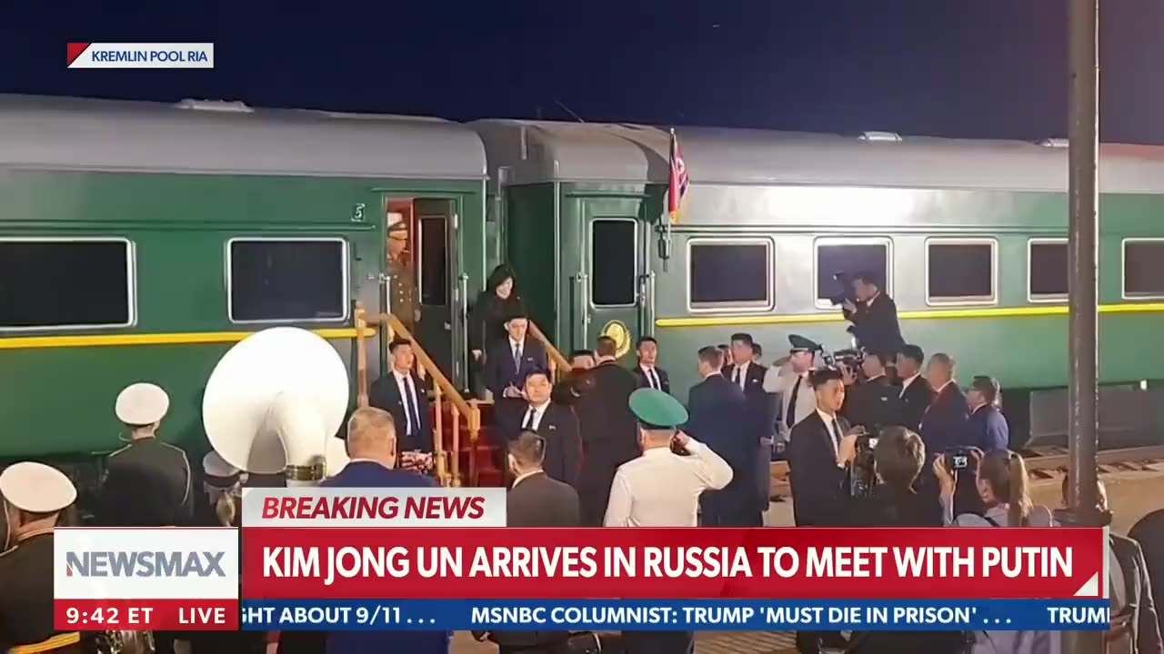 Kim Jong Un Arrives by Train in Russia to Meet with Putin