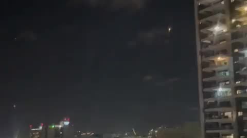 Multiple Iron Dome interceptions over Tel Aviv