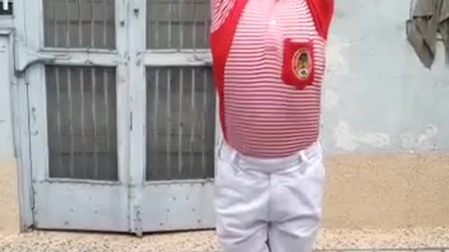 9 year old boy practicing yoga(Surya Namaskar)