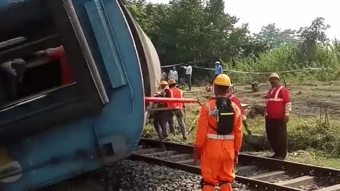 After a train accident__ _Railway