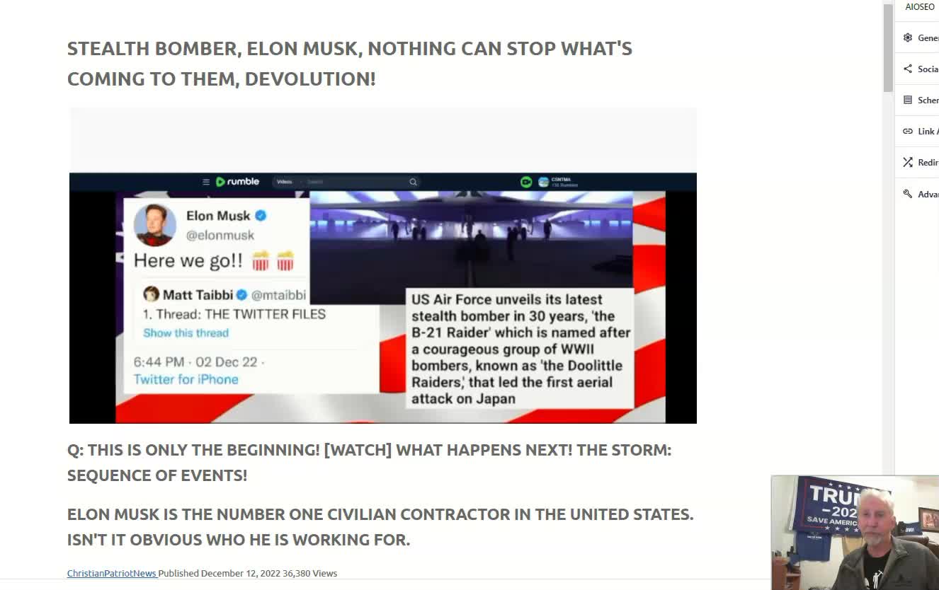 STEALTH BOMBER, ELON MUSK, NOTHING CAN STOP WHAT'S COMING TO THEM, DEVOLUTION!