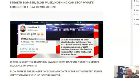 STEALTH BOMBER, ELON MUSK, NOTHING CAN STOP WHAT'S COMING TO THEM, DEVOLUTION!