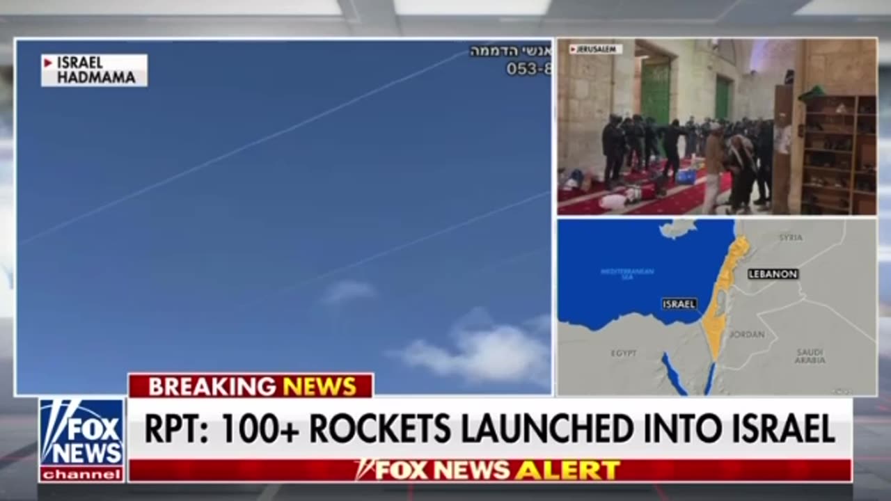 100* rockets launched into Israel