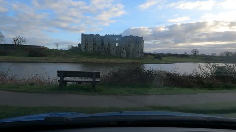 Carew castle carpark. Wales. MARCH 2022