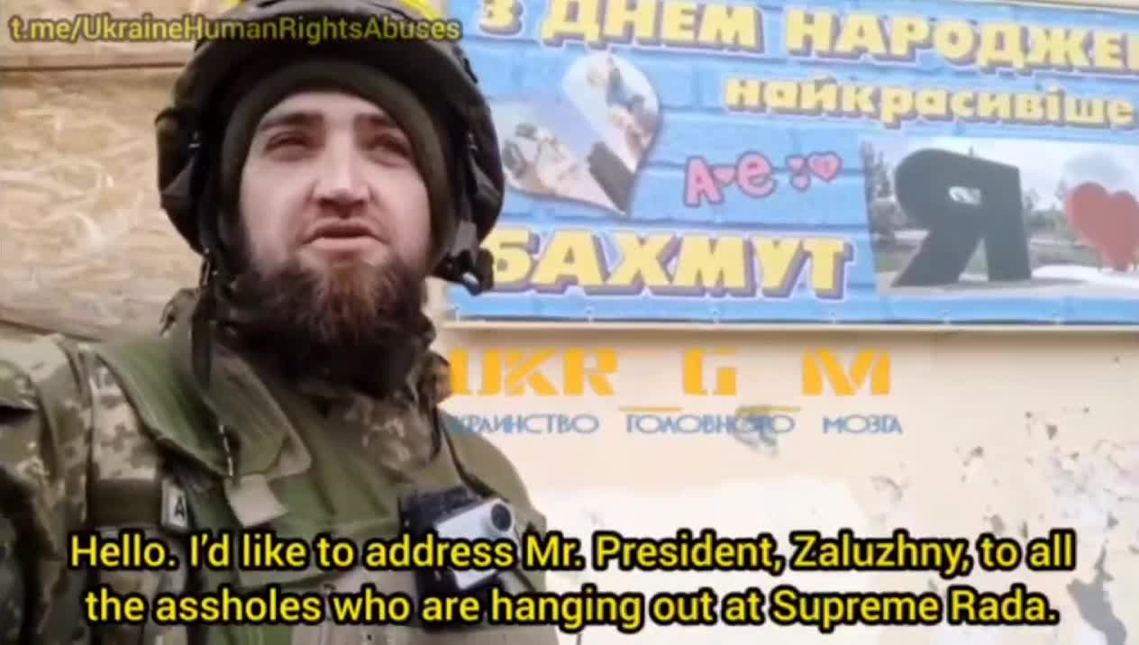 Ukrainian Soldier with a Message.