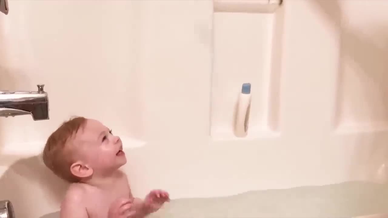 Try Not To Laugh _ Funny Babies Reaction when they Play in Water The First Time _ Baby Videos