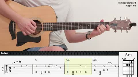 At My Worst (Easy Version) - Pink Sweat$ - Fingerstyle Guitar - TAB + Chords + Lyrics_Cut