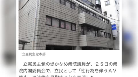 立民として「性行為を伴うＡＶ禁止」の法律を目指すことを表明した。あなたはどう思いますか？