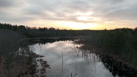 Sunset drone footage