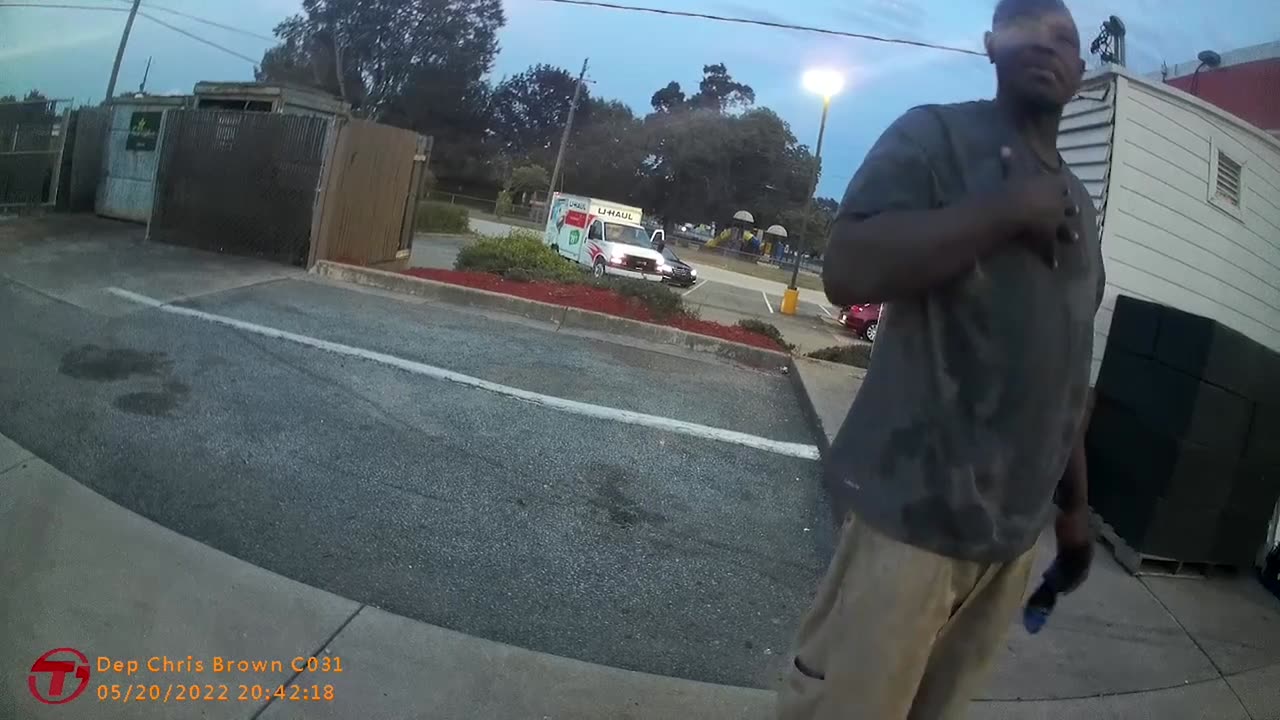 Cop shakes homeless man down