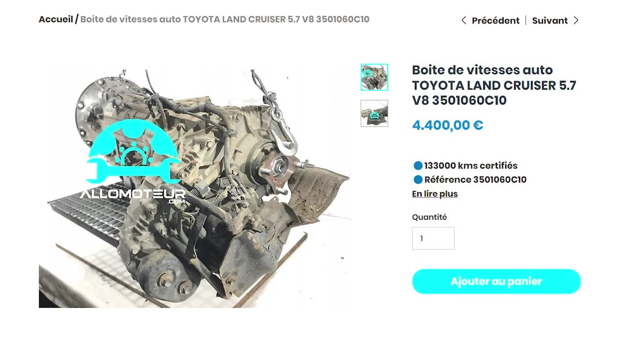 Boite de vitesses auto TOYOTA LAND CRUISER 5.7 V8 3501060C10