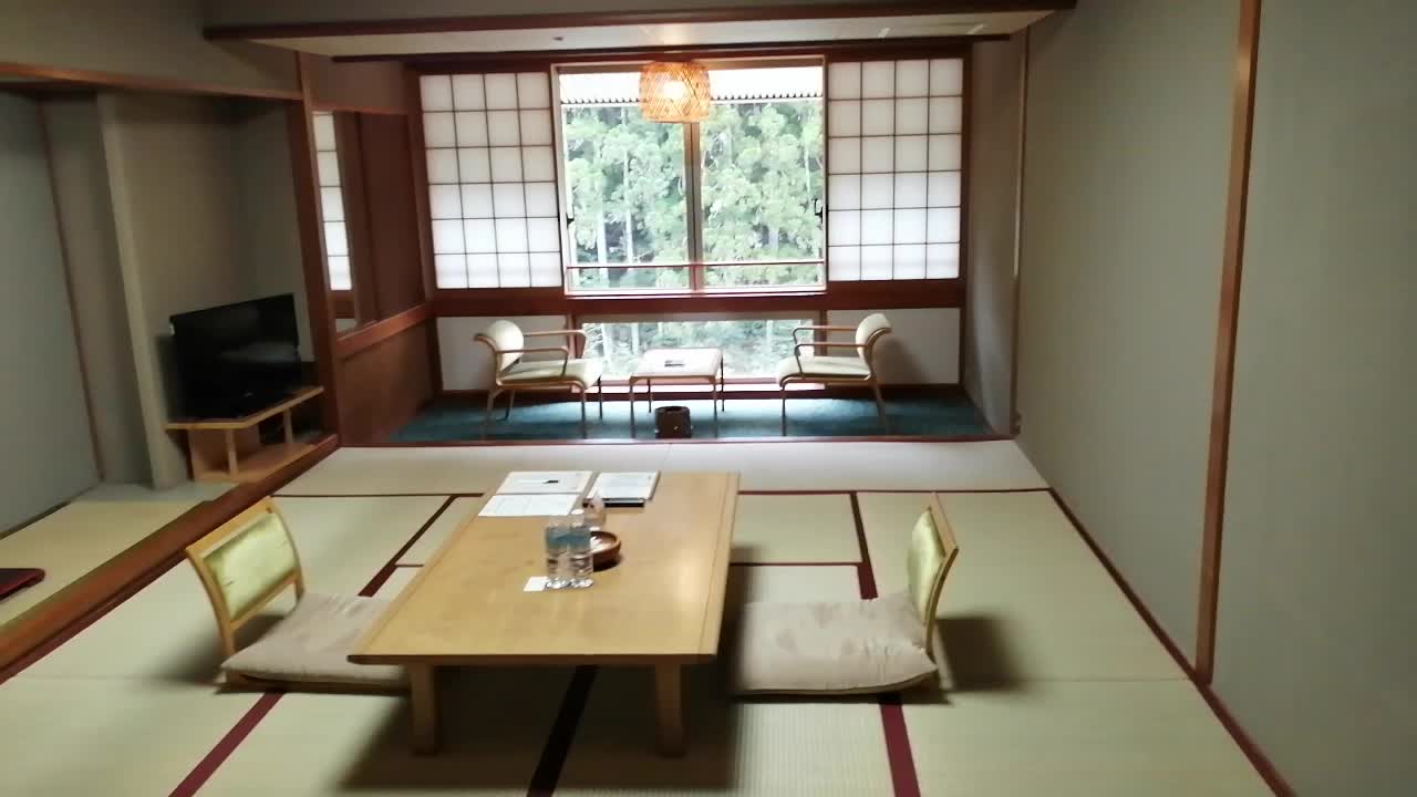 a Japanese room in the woods