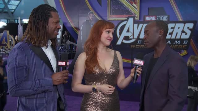 Don Cheadle talks what makes a real world hero LIVE at the Avengers Endgame Premiere