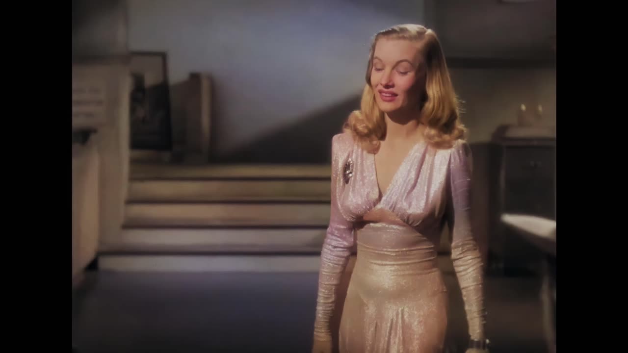 Veronica Lake This Gun for Hire 1942 scene colorized remastered 4k